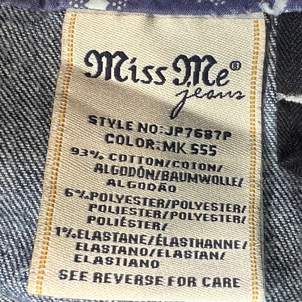 Miss Me Signature Cuffed Capri Distressed Americana Jeans JP7687P MK 555 Size 33 - Picture 5 of 16
